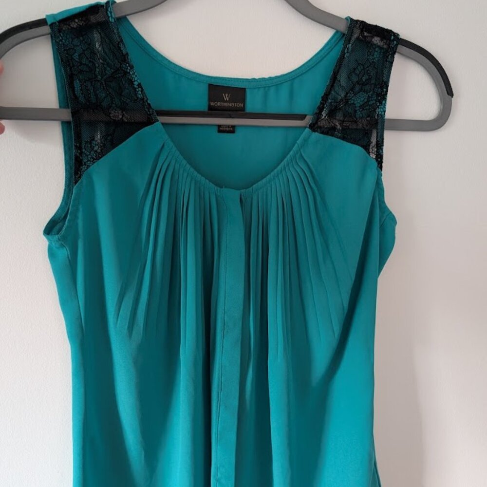 Worthington Teal Sleeveless Top